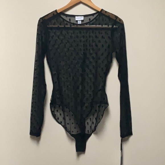 Kate Young sheer bodysuit polka dots, black. Size M NWT - Picture 1 of 4